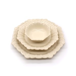 Corinth Tek Kişilik Tabak Seti (3 Parça) – Krem