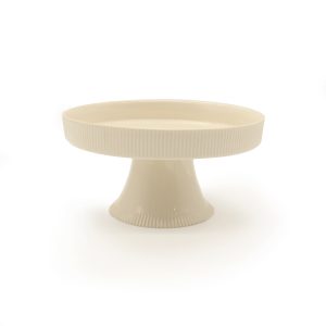 Fluted Ayaklı Sunum Tabağı – Krem