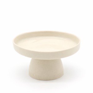 Fluted Mini Ayaklı Lokumluk – Krem